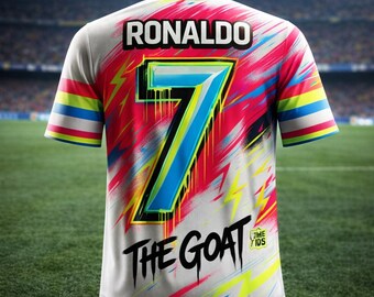 CR7 GOAT Football Jersey – Men's Oversized AI Design Fan Top