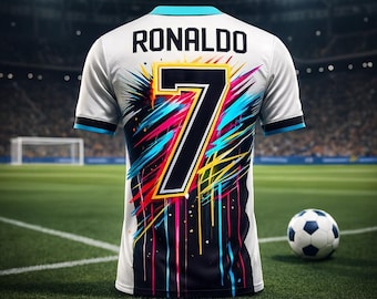Camiseta conmemorativa de Ronaldo #7 para aficionados: camiseta deportiva con impresión 3D, transpirable y de secado rápido para hombre y mujer.