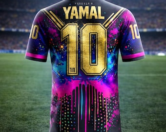Camiseta con estampado 3D de grafiti Yamal n.° 10: camiseta de fútbol de diseño