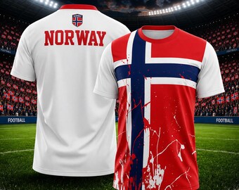 Norway Graphic Football T-Shirt for Men – 3D Printed Sports Tee, Loose Fit Summer Short Sleeve Soccer Shirt, Casual Fitness Top