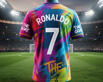 Camiseta de entrenamiento con estampado de grafiti americano de Ronaldo: camiseta deportiva 3D, transpirable y de secado rápido para hombre y mujer.