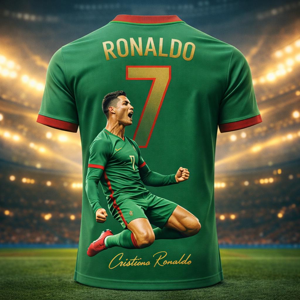 2026 Ronaldo No.7 3D Printed Football Jersey – Breathable Sports T