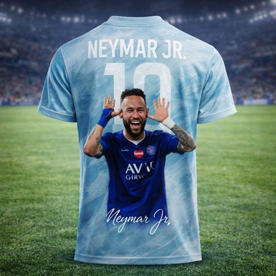 Limited Neymar Commemorative Football Jersey – 3D Printed Fan