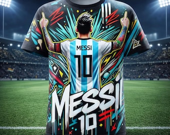 Camiseta de fútbol de Messi de Argentina – Camiseta deportiva transpirable de verano con estampado 3D para niños y hombres