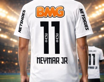 Camiseta de fútbol de Neymar Santos: camiseta de fútbol con impresión 3D para hombre, mujer y niño