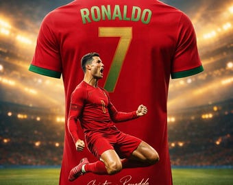 Camiseta de fútbol Ronaldo n.° 7 impresa en 3D 2026: camiseta deportiva transpirable para niños, hombres y mujeres
