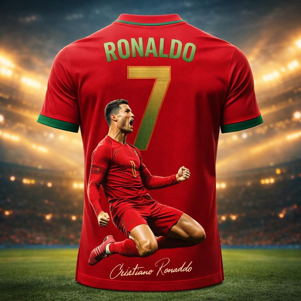 2026 Ronaldo No.7 3D Printed Football Jersey – Breathable Sports T