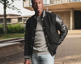Custom Embroidered Varsity Jacket, Retro Letterman Bomber