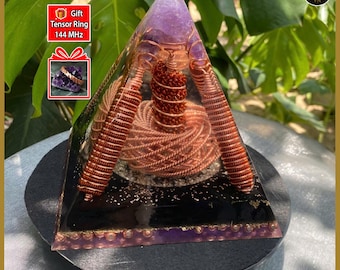Orgonitpyramid – EMF-skärmning, chakrajustering, 5-frekvens kopparspiral