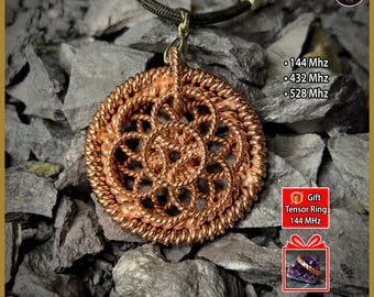 Tensor Flower of Life-hanger | Puur koperen ketting met heilige geometrie