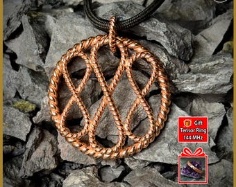 888 Infinity Copper Tensor Ring Pendant | Energy Healing Jewelry