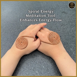 Pure Copper Spiral Hand Ring Set – Handmade Energy Jewelry for Meditation