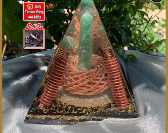 Orgonitpyramid – EMF-skärmning, chakrajustering, energiverktyg med 5-frekvens kopparspiral