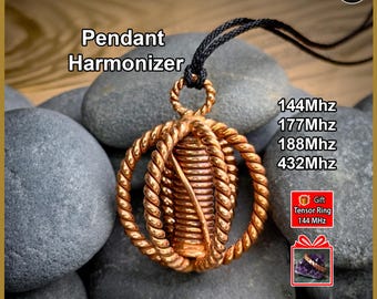 Heilige koperen harmonizerhanger – 144 | 177 | 188 | 432 MHz – EMV-bescherming en energiebalansketting