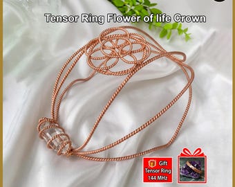 Tanger Ring Blume des Lebens Krone, Kupfer Meditation und Reiki Werkzeug