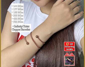 Tensor Ring Infinity Twist Copper Bracelet – Energy Resonance Tool