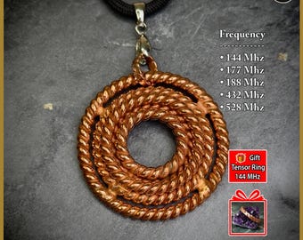 Tensorring combinatie el hanger – 5-frequentie koperen ketting heilige geometrie