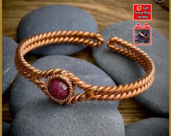 Koperen armband Tensor – handgemaakt, aangepaste frequentie en maat
