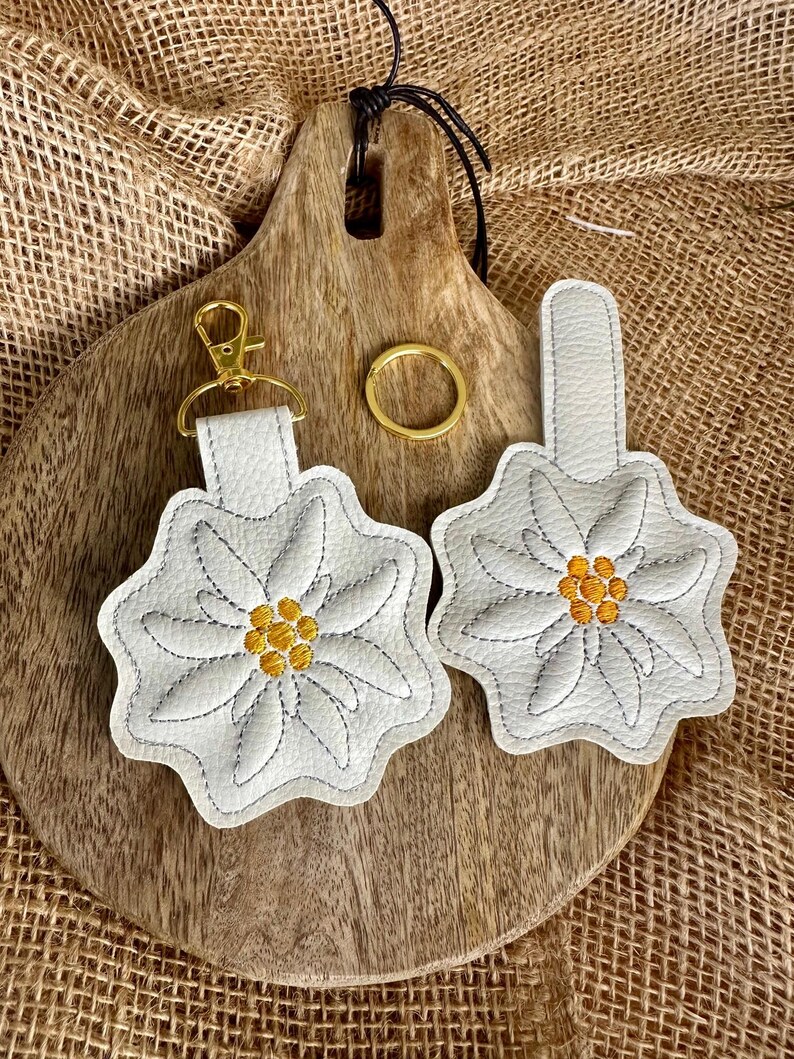 ITH Embroidery File – Edelweiss Key Ring (3D Effect) - Etsy