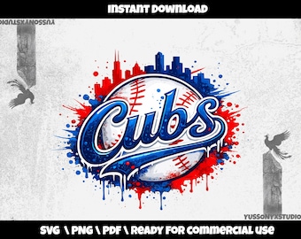 Cubs SVG Design |  Baseball Team Graphic | Sports Cricut Cut File Bundle – PNG,EPS | Vector | Printable Shirt | Cutting Design