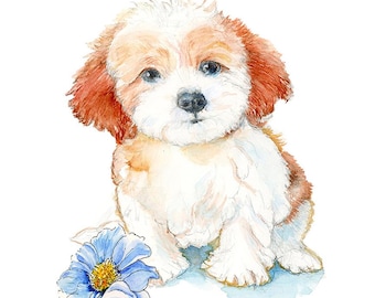 Puppy Nursery Digital Download:  Watercolor Puppy Art