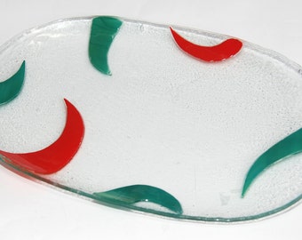 SALE-Fused glass PLATE handmade by dalit-glass