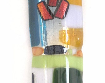 SQUARES MEZUZAH Fused glass mezuza handmade by dalit -glass