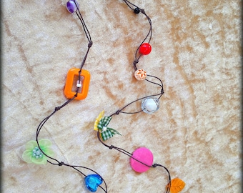SALE Colorful beaded short necklace handmade by dalit-glass FREE SHIPPING
