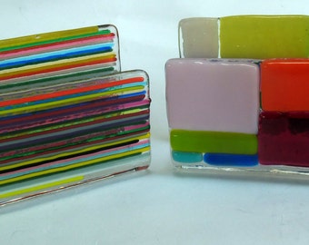 SALE !!!! 40% OFF !!!2 business Card Stands handmade by dalit glass
