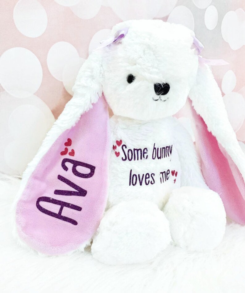 Personalized Bunny Easter Present Newborn Gift Baby Girl Etsy