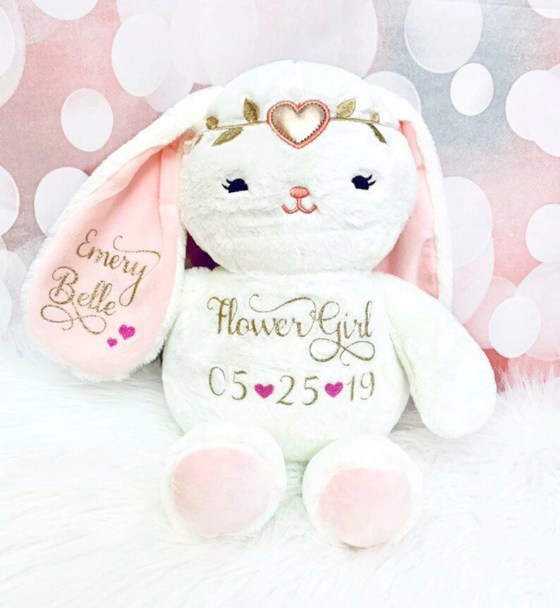 Personalized Bunny Flower Girl Gift Wedding Gift Keepsake Etsy