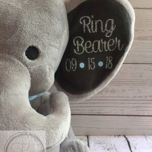 Personalized Elephant, Ring Bearer Gift, Personalized Ring Bearer Present, Wedding Gift, Gift for Ring Bearer, Bridal Party Gift image 3