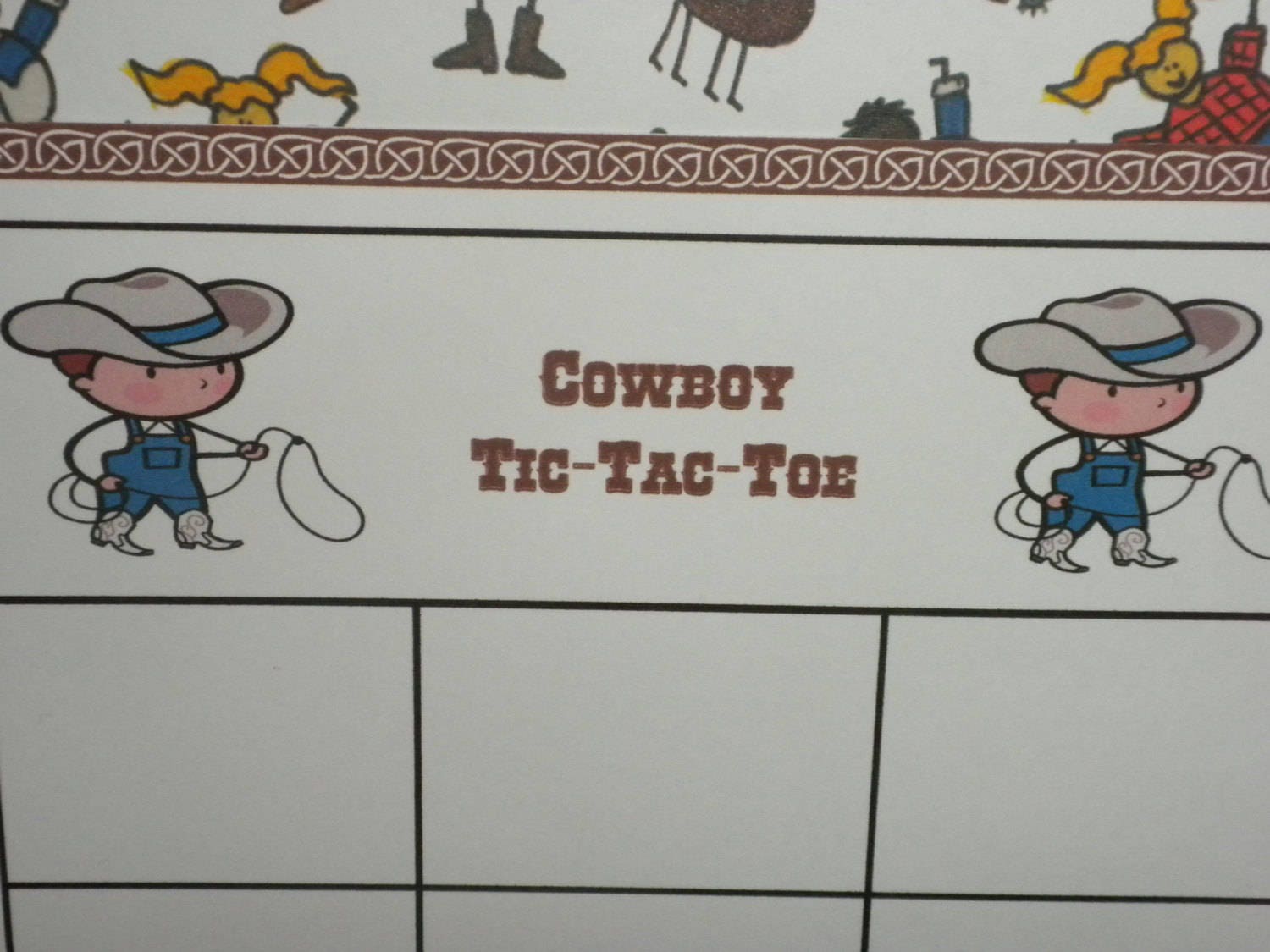 Printable Cowboy Tic Tac Toe Game - Etsy