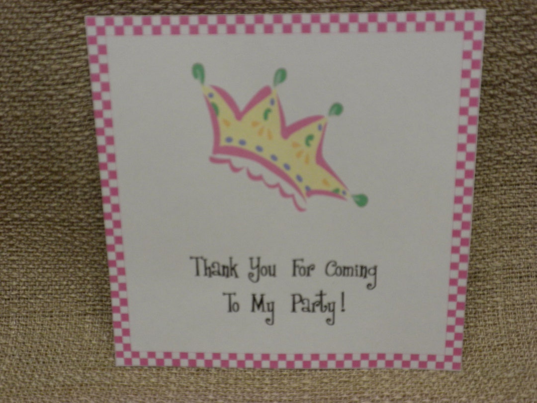 Princess Theme Birthday Party Favor Bag Tag Etsy