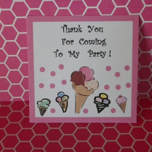 Printable Ice Cream Cone Theme Small Square Favor Bag Tag