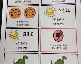 Printable Lunch Box Notes