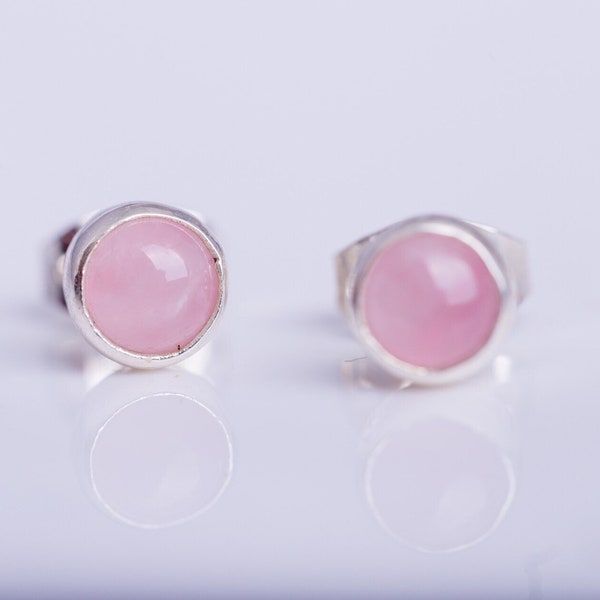 Rose Quartz stud earrings, pink feminine post sweet earring,self love, healing, breast cancer awareness, innocent, romantic gift