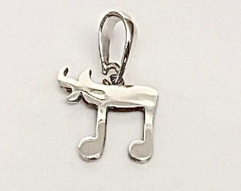 Chai pendant, Rosh Hashanah jewelry, Symbol of Life, Bar or Bat mitzvah  gift, necklace to wear at synagogue, Music note necklace, cantor
