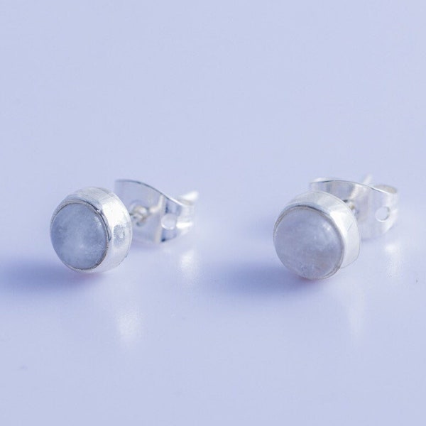 Dainty Moonstone Stud Earrings: June Birthstone Jewelry