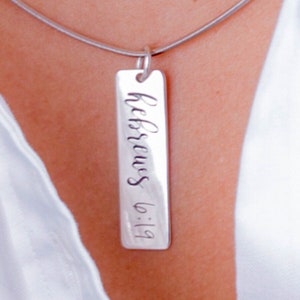 Bible verse necklace, Hebrew 6:19, hope anchors the Soul. Christian message gift. image 1