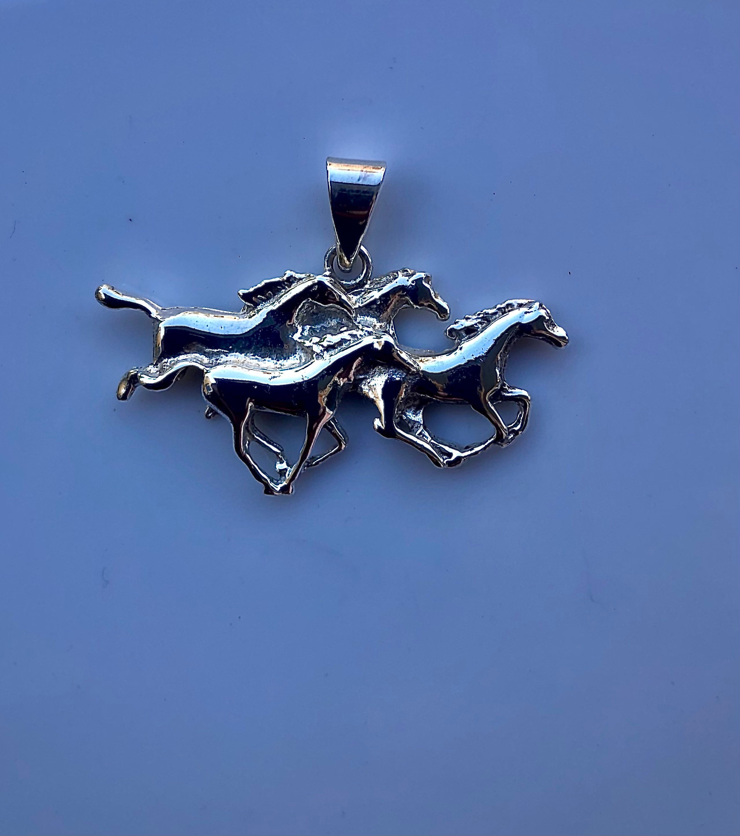 thumbnail image 2 of Horse In Horseshoe 925 Sterling Silver Necklace – Equestrian Good Luck Charm 18" 2 of 5