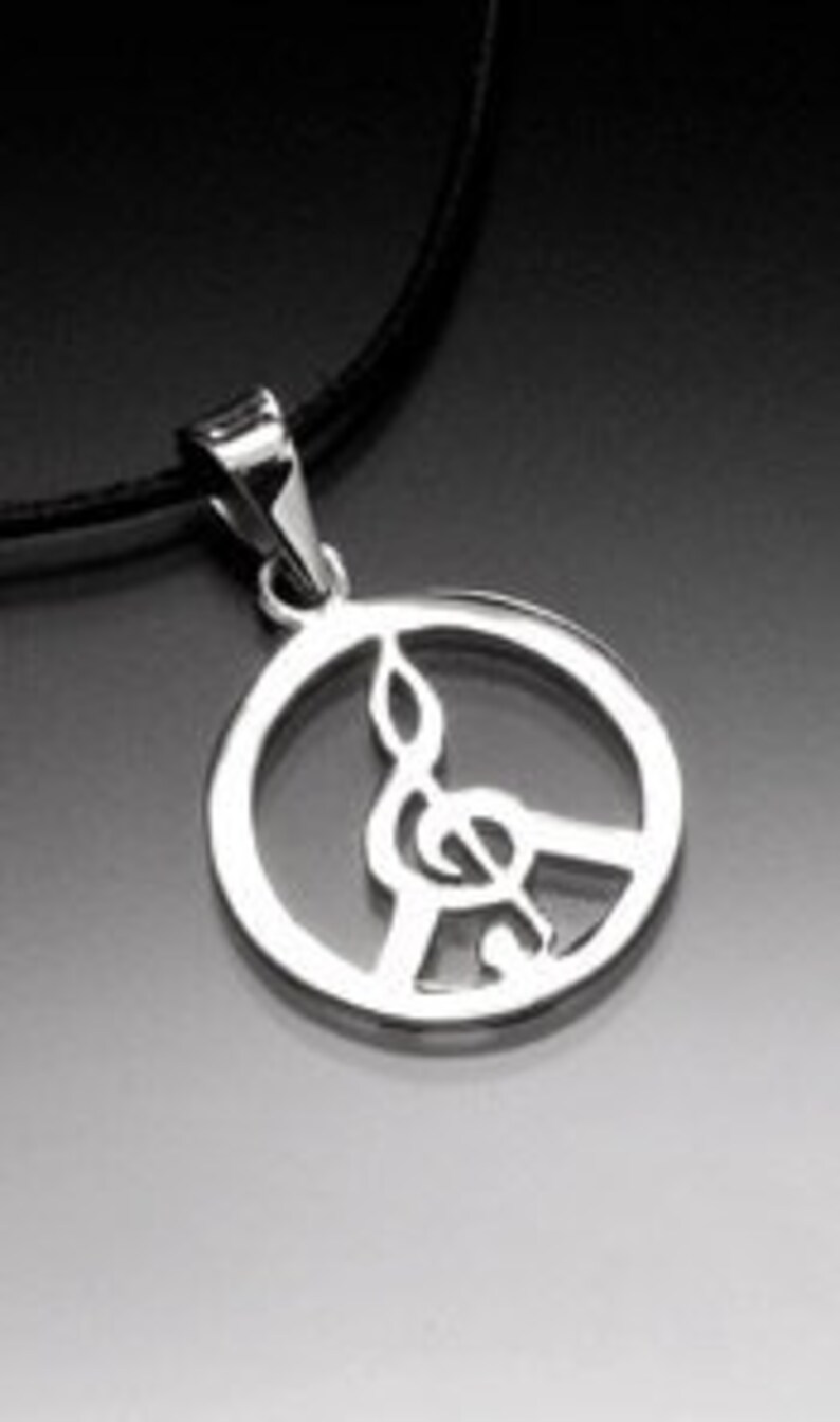 Treble clef Necklace, Music gift. Sterling silver pendant, music note jewelry image 4