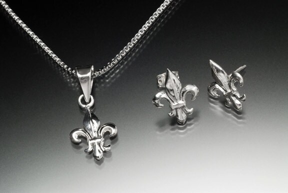 Fleur De Lis Necklace, Handmade Silver Pendant by New