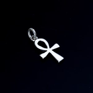 K&ouml;nnte beinhalten: Ein silberner Anh&auml;nger in Form eines Ankh. Das Ankh ist ein altes &auml;gyptisches Symbol des Lebens.