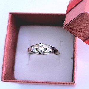 Claddagh ring, sterling promise ring, minimalist jewelry
