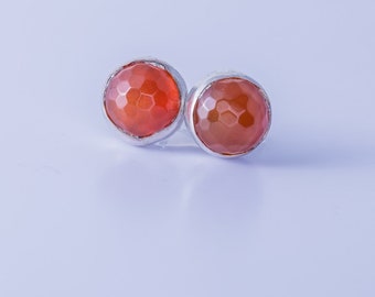 Carnelian earrings, sterling silver