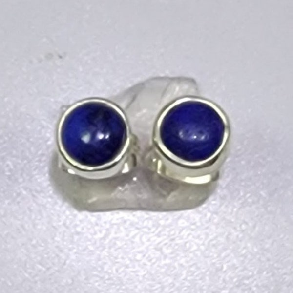 Lapis Stud Earrings: Sterling Silver December Birthstone Jewelry