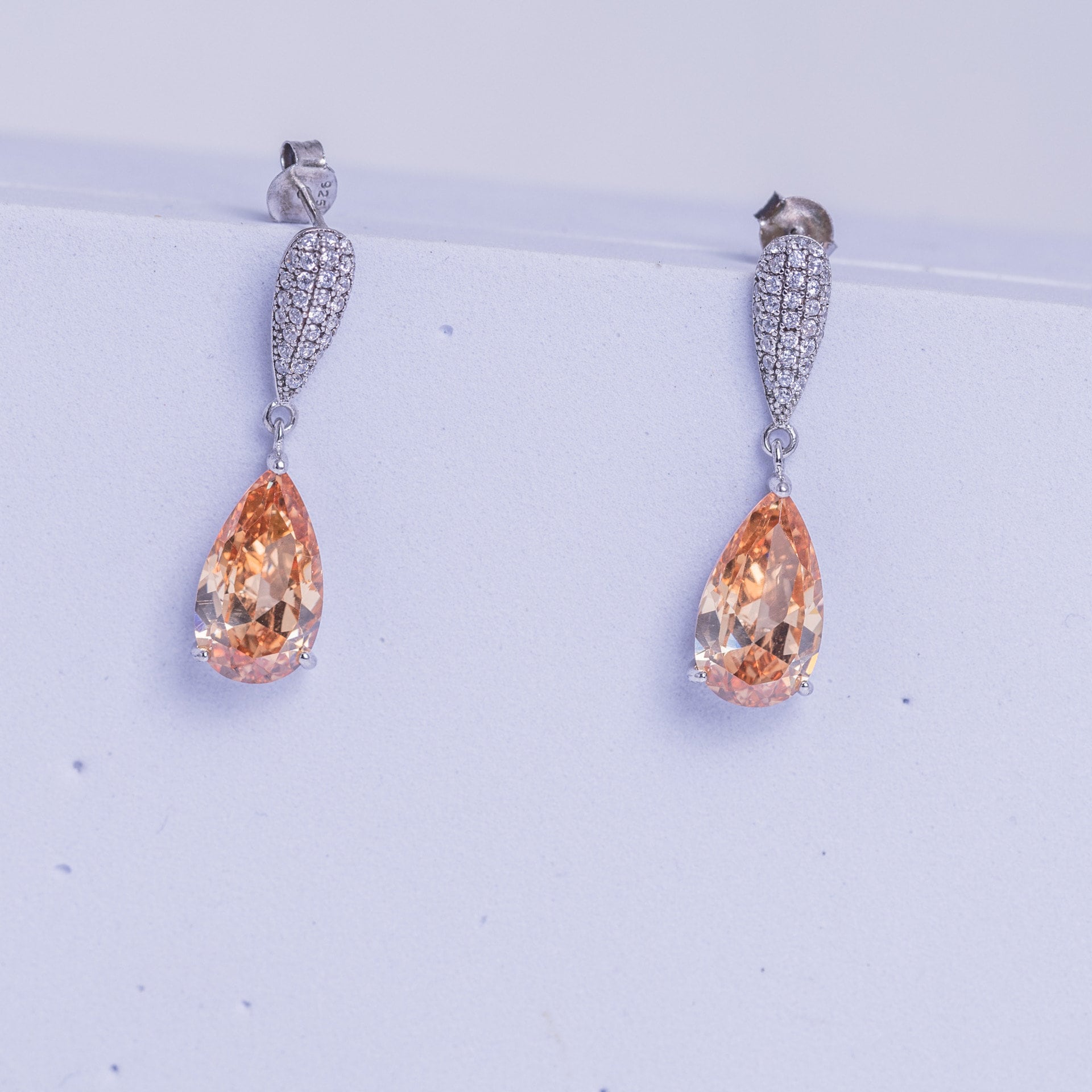 Citrine post drop earrings, sterling silver, November birthstone, birthday gift, Mothers jewelry gift for her