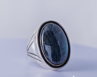 Large Gemstone Ring,  Mens labradorite statement ring, one of a kind, handmade gift of protection