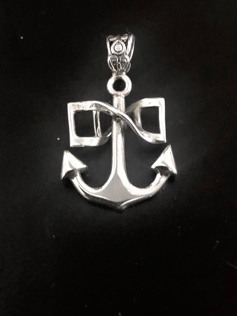 Anchor Necklace Sterling Silver Mariners Anchor Pendant Etsy